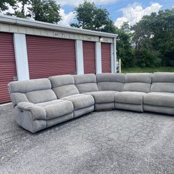 Gray Power Recliner Sectional (free Delivery)