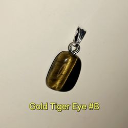 1pc Natural Gold Tiger Eye Small Polished Gemstone Jewelry Craft Charm or Bead Pendant ID#B