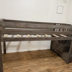 Twin loft bed with stairs