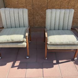 Pair Of Side Chairs With Wheels