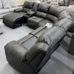 Nantahala Costumize Reclining Sectional Couch W Chaise Set 🌟 Fast Delivery ⭐$39 Down Payment with Financing ⭐ 90 Days same as cash