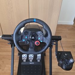 Like New Logitech G29 Racing Wheel + Shifter + GT Omega Apex Foldable Stand Bundle