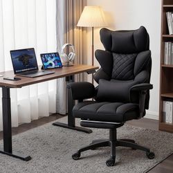 Dowinx Big and Tall Office Chair with Pocket Spring Cushion,High Back Computer Gaming Chairs with Adjustable Armrests,Executive Desk Chairs with Lumba