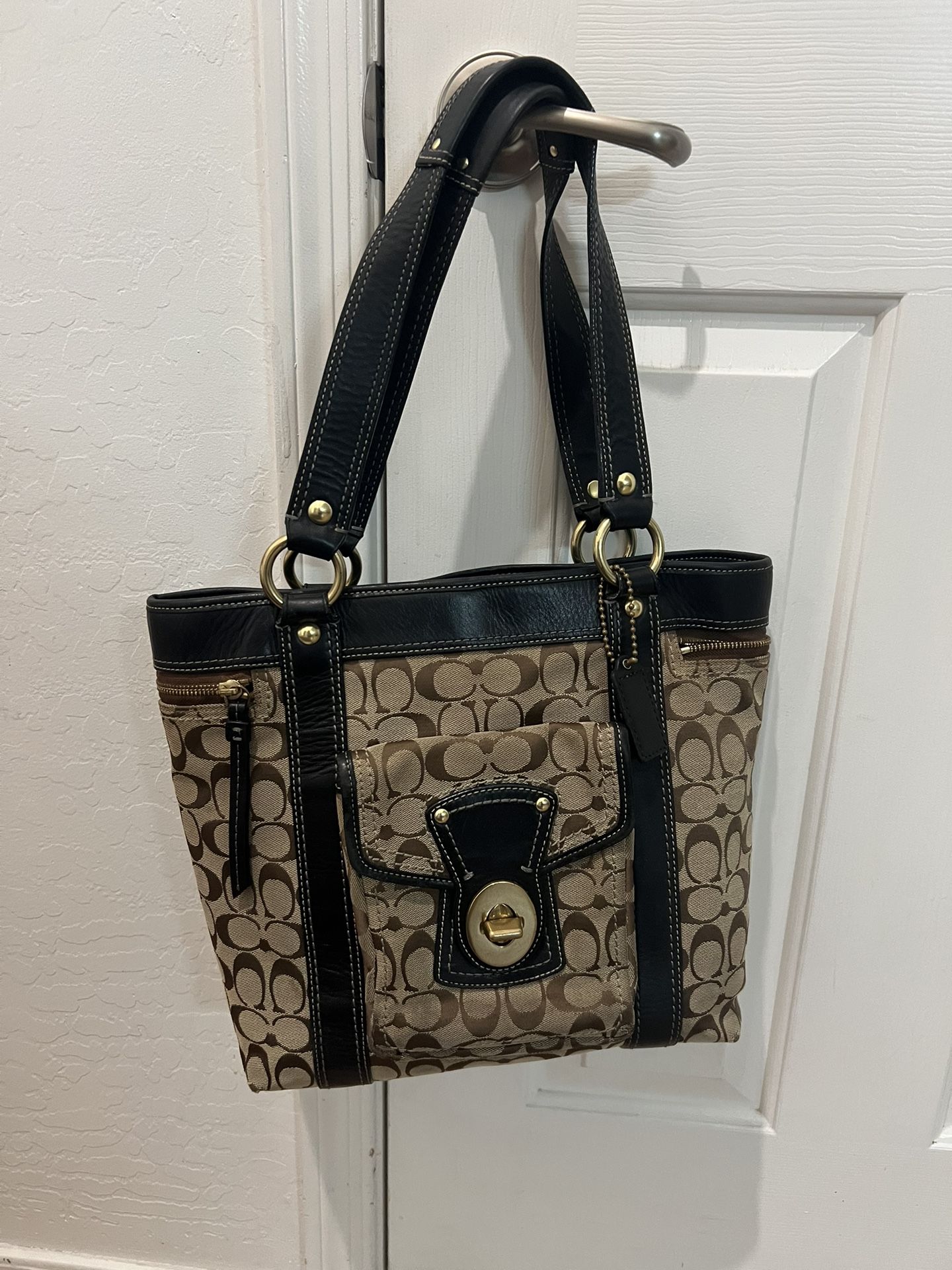 Coach Legacy signature Turnlock tote bag