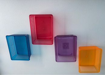 4 plastic baskets-– organizing, home, craft, hobby, office, school