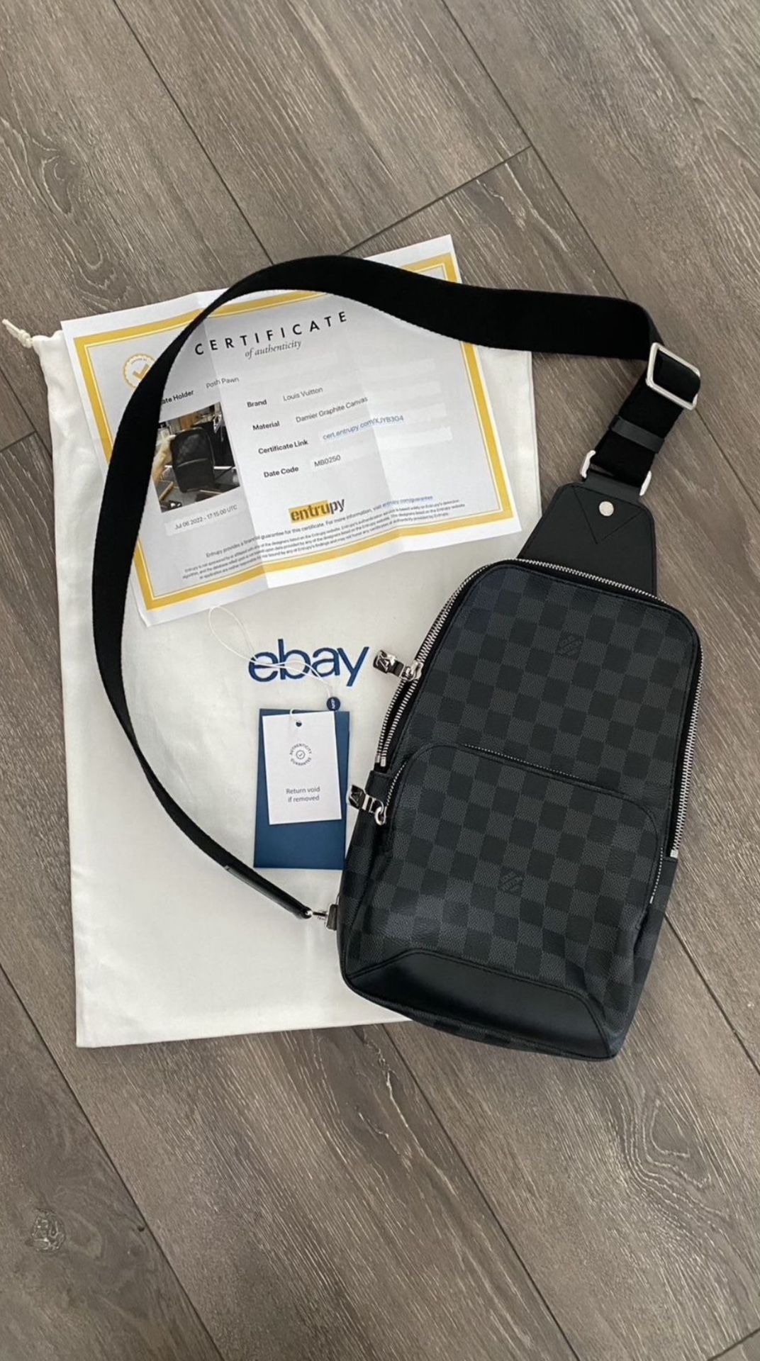 Louis Vuitton Avenue Sling Bag Damier Graphite Canvas