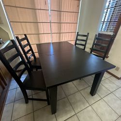 Black Dining Set w/ 4 Chairs