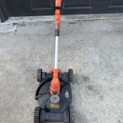 Black & Decker 3 In 1 Corded Lawnmower String Trimmer And Edger