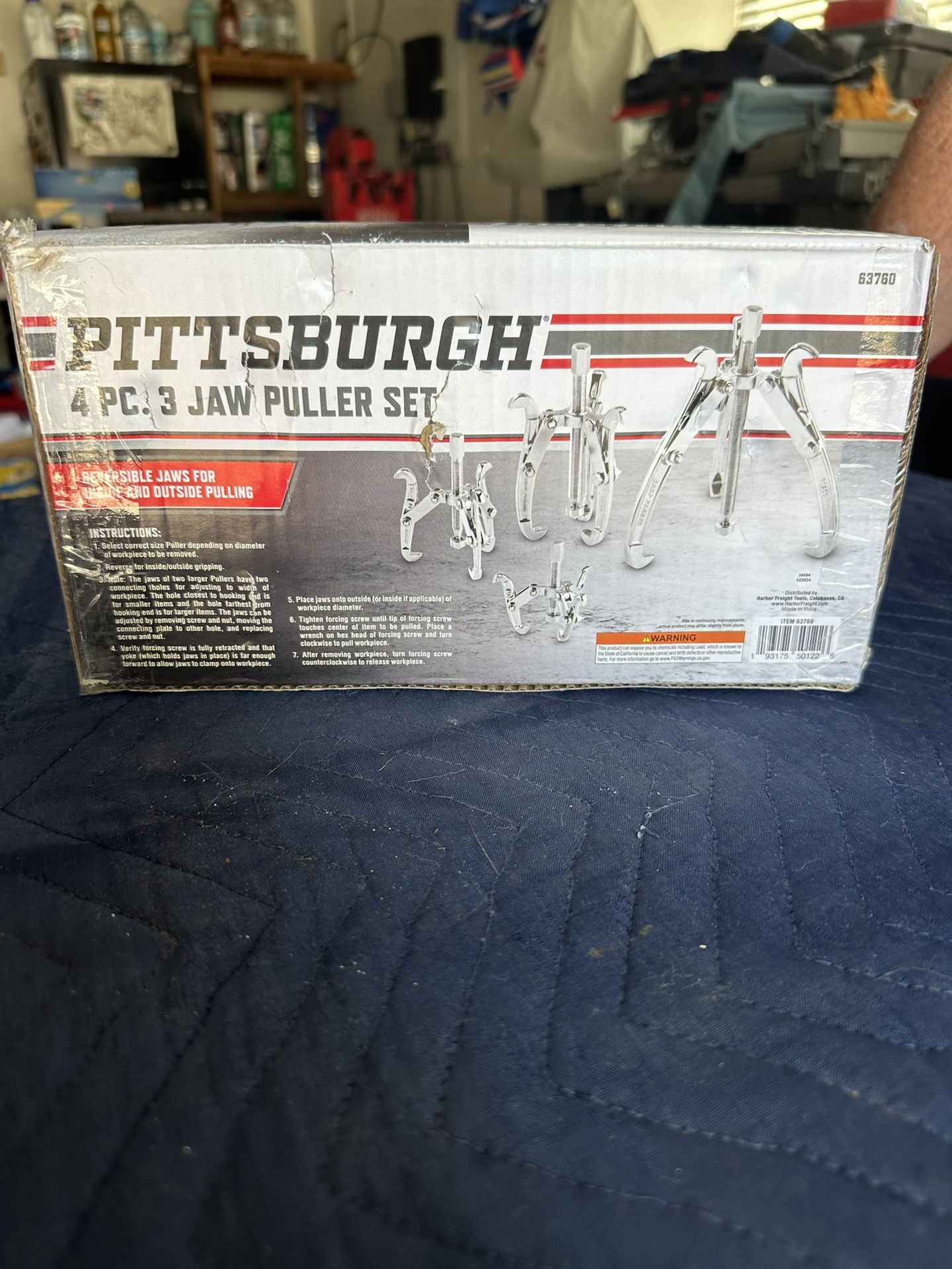 NIB Pittsburgh 4 Pc, 3-Jaw Puller set, Model 63760