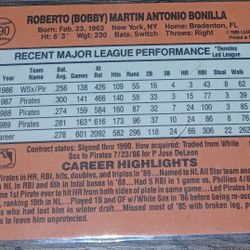 Baseball DonRuss 90s Card Bobby Bonilla-TEAM PIRATES 