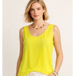 J. Crew Scoop Neck Tank Top in Lemon Wedge Size M