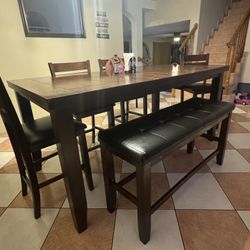Dark Wood Dining Table 