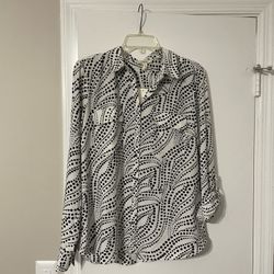 NWT Black And White Spotted Blouse