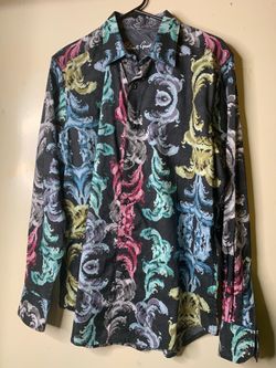 Robert Graham Balzars Button-Front Shirt Men's Med Long Sleeve