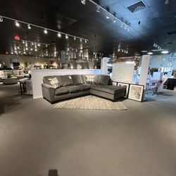 Grey 2pc Chaise Sectional Couch