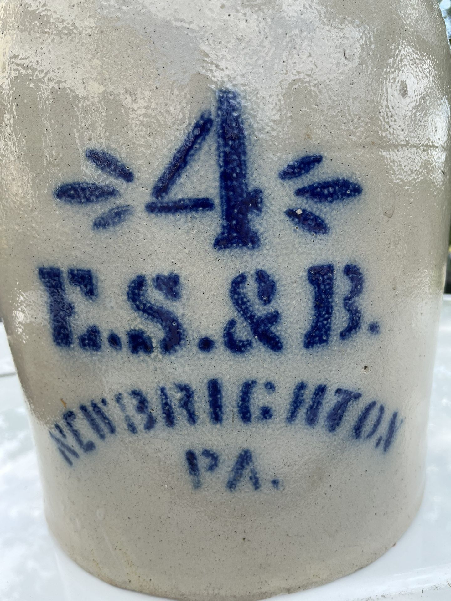 4 Gallon New Brighton Stoneware Jug Rare