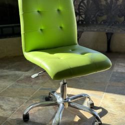 Green Leather Rolling Chair