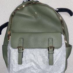 Olive Green London Fog Stella Pebble 100th anniversary Backpack NWT W/ Phone Bag