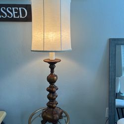 Vintage Hammered Brass Table Lamp - 40" Tall Location: Katy, TX