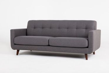 Mid-Century Modern Gray Couch and Ottoman | Living Spaces Allie