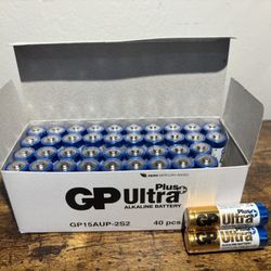 40x GP Ultra Plus AA 1.5 V Alkaline Batteries