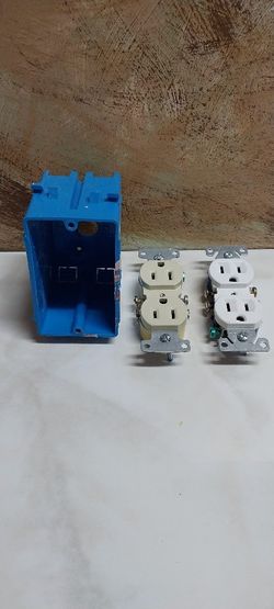 Electrical Plastic Wall Box & Two Electrical Sockets, FREE SHIPPING 