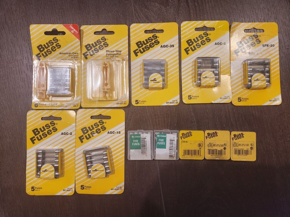 Vintage Buss Fuses - AGC 2, AGC 15, AGC 35, AGC SFE 20 etc , all for $3
