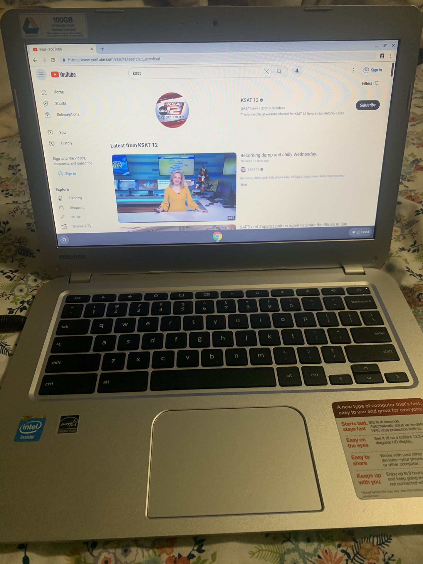 Toshiba Chrome Laptop 