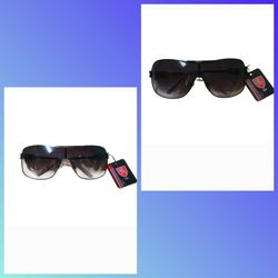 Lot Of 2 Khan Wrap Around One Piece Aviator Sunglasses 