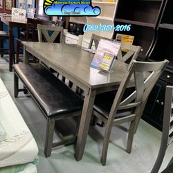 New Grey Wooden Dining Table With 4 Chairs And Bench Comedor 