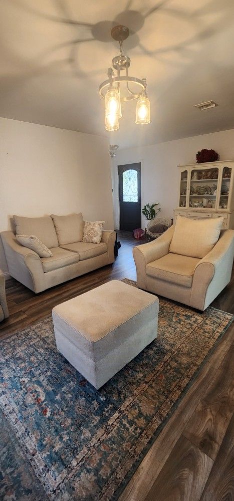 Loveseat Love Seat Sofa Chair Ottoman Set