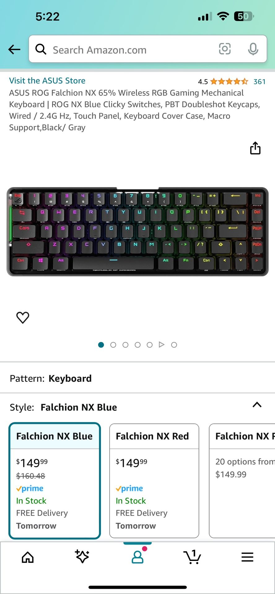 Asus 60% gaming keyboard