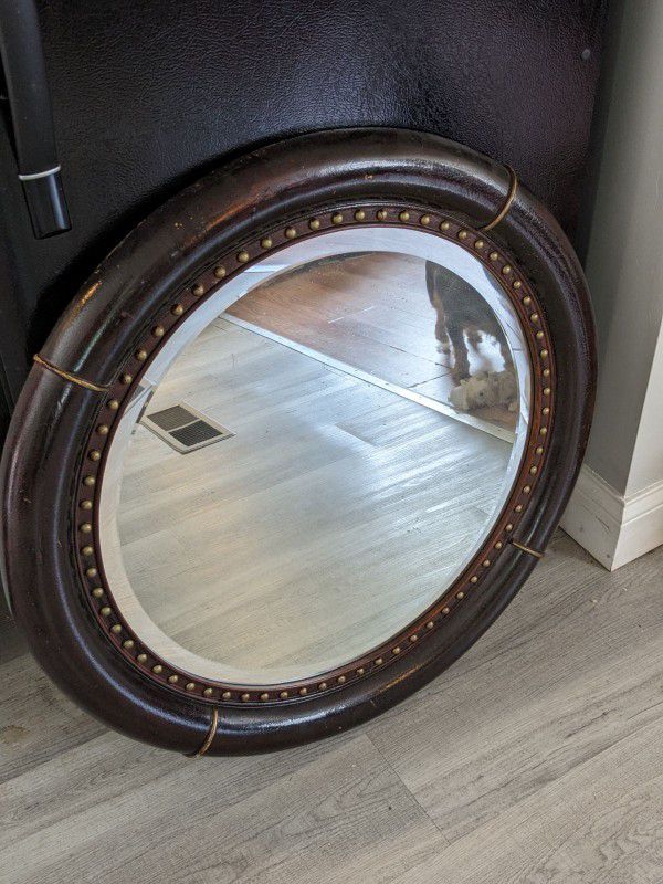 Leather Bound Mirror 