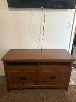 Solid Wood TV Stand / Entertainment Center – Great Condition