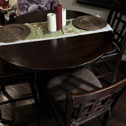 Dark Cherry Round Wood Table