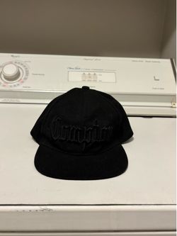 Compton Black Snapback Hat w Black Embroidered Lettering