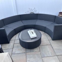 5 Seat Outdoor Half Round Sofa