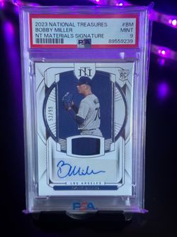 2023 national treasures nt materials #NMS-BM Bobby miller auto /99 PSA 9