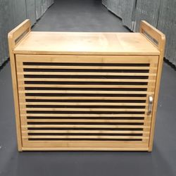 Wood Shoe Rack/ Bench With  Cushion That Goes On The Top 17 1/2 T  20 W  13 D