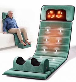 HOMEMASSA Massage Mat with Heat,Shiatsu Kneading Neck Massage Pillow, Full Body Massager for Neck and Back,Gifts