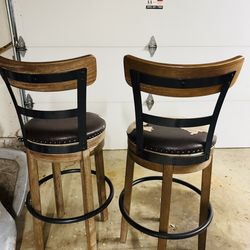 2 Swivel Barstools Needing TLC