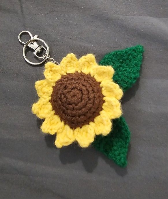 Handmade Sunflower Keychain 