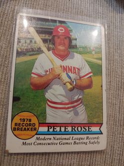 Pete Rose 1978 Record breaker baseball card