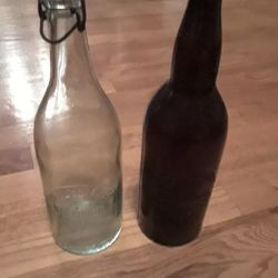 ELGIN Eagle beer bottles. Elgin, Illinois rare quart size two bottles