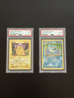 Pokemon Cards - Blastoise and Pikachu