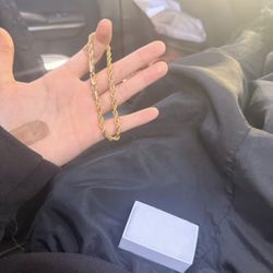 14k Gold filled Rope Bracelet 8in 4mm