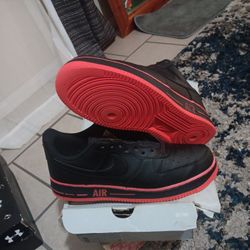 Size 11 Nike Air Force 1 '07  3 Black/black Laser Crimson