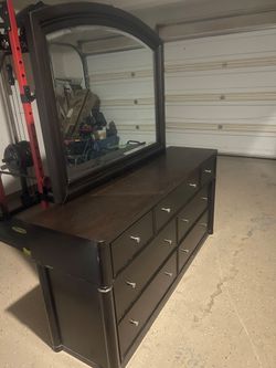 Solid wood queen bedroom set.