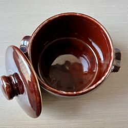 Brown Ceramic Kitchen Storage Pot