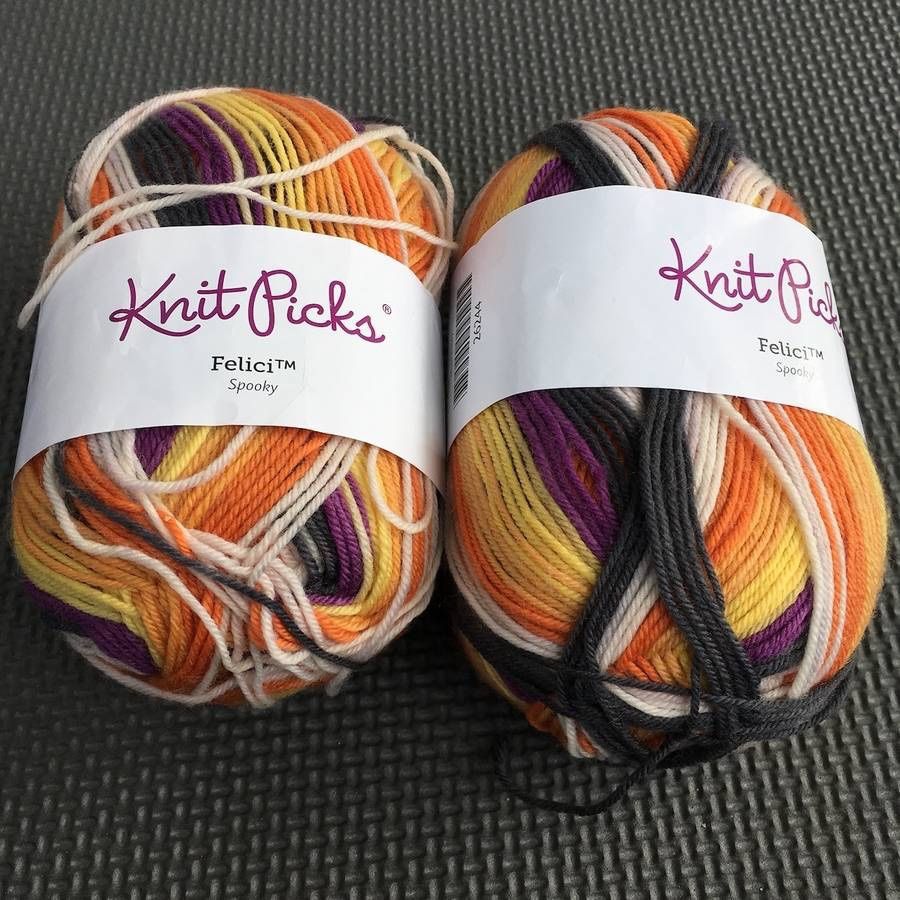 Lot of 2 Knit Picks Felici Spooky Goth Fingering Sock Yarn